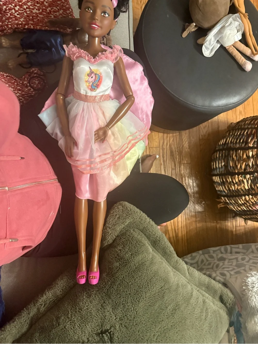 Unicorn Princess Fashion Doll in Pink and White Dress 28 inchs